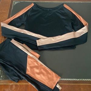 Venus work out set black and rose gold size S